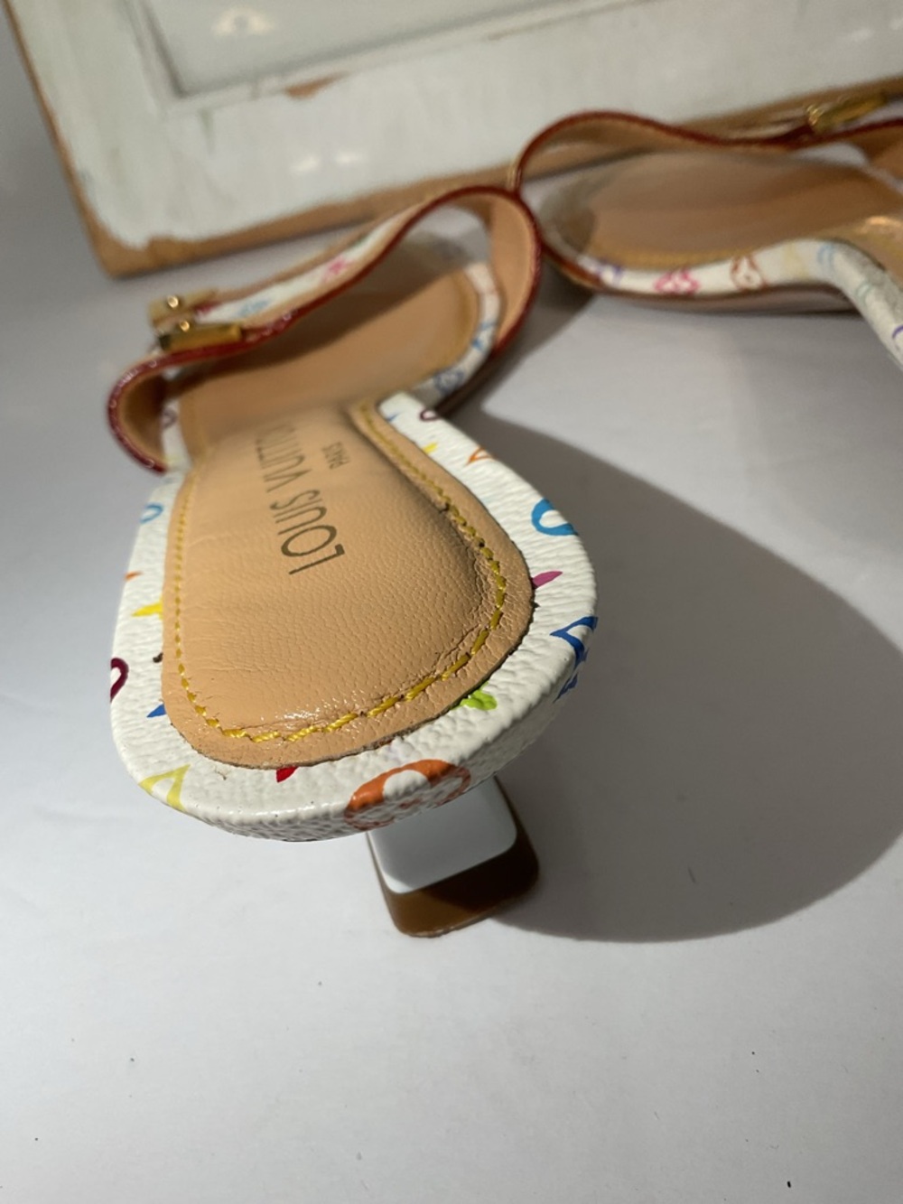 Louis Vuitton Sandals Murakami Kitten Heel Size 36.5 - Picture 5 of 14